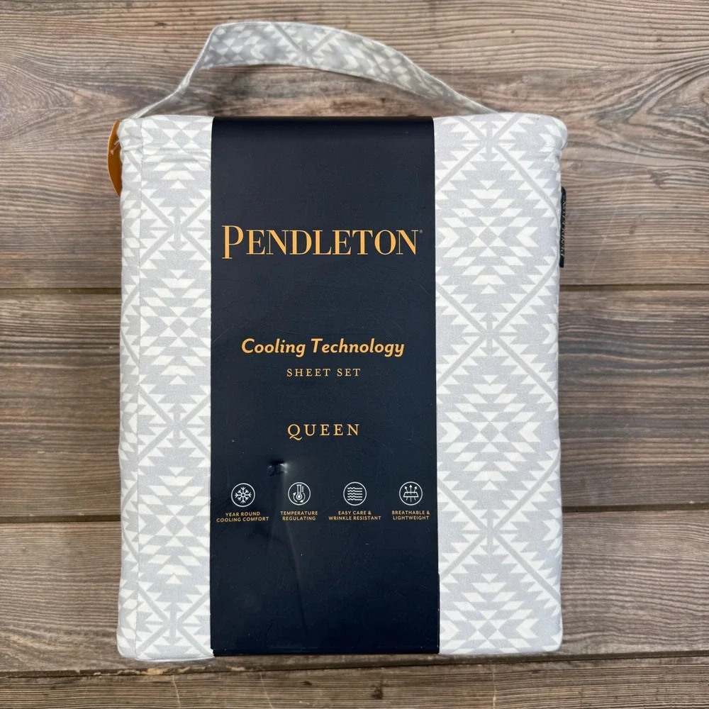 Pendleton Queen Sheet‎ Set Light Gray Tucson Peak Cooling Technology New